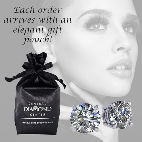 14K Solid Gold Post & Silver Simulated Diamond Stud Earrings-cubic zirconia earrings studs .30ct to 8.00ct