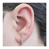 Round Huggie Hoop Earrings Pure Brilliance Zirconia in Solid 925 Sterling Silver For Women, Men, & Teens