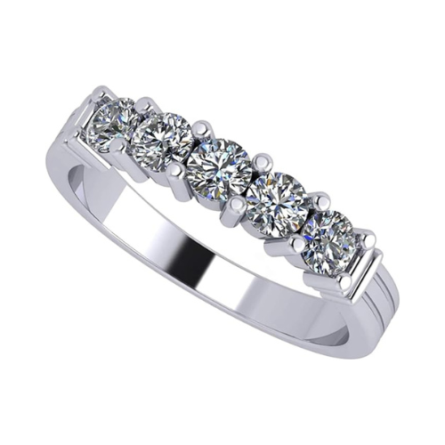 NANA Jewels Simulated 5 Stone 1carat Diamond Engagement Ring Wedding Ring CZ-Silver-10K or 14k Gold