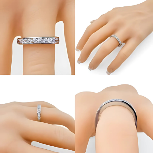 Anniversary Band Ring Channel Set w/ 0.75ctw Pure Brilliance Zirconia in Silver, 10K, or 14K Gold