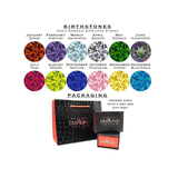 Central Diamond Center Princess Mothers Ring w/ 1 to 6 Simulated Birthstones in Sterling Silver, 10K or 14K Gold