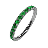 Central Diamond Center Sterling Silver Stackable Birthstone Ring Band w/ All Rounds Simulated Birthstones, Gold Plated