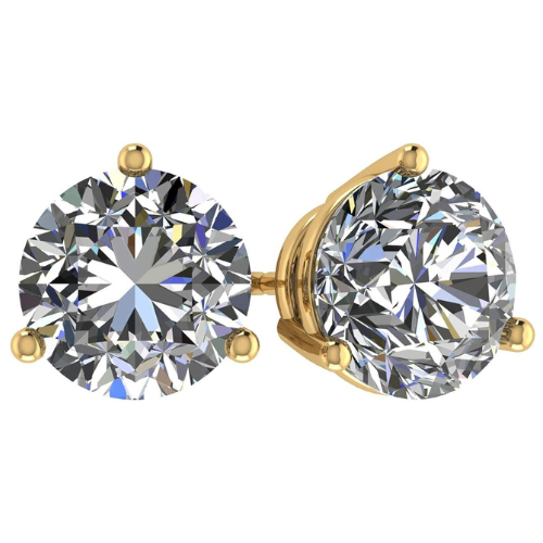 NANA Jewels Round Martini style Simulated Diamond Stud Earrings Silver & CZ 1.50ct-4.00ct Hypoallergenic
