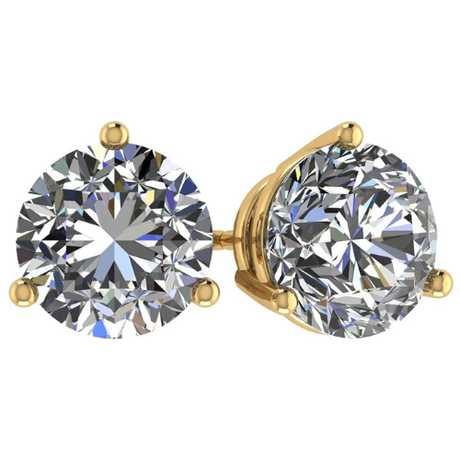 NANA Jewels Round Martini style Simulated Diamond Stud Earrings Silver & CZ 1.50ct-4.00ct Hypoallergenic