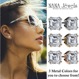 Nana Jewels Sterling Silver Asscher-Cut Pure Brilliance Zirconia Stud Earrings,(0.75 to 4 Cttw) Hypoallergenic