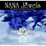 NANA Jewels 1.00ct to 4.00ct Simulated Diamond Engagement Ring Round Solitaire Sterling Silver 10k-14k