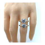 NANA Jewels 2.00ct-3.00ct Simulated Diamond Zirconia Engagement Ring Round Cut Heart & Soul Solitaire Sterling Silver