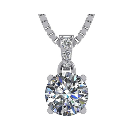 Lucita Simulated Birthstone Necklaces with Solid 14K Gold Posts & Sterling Silver Basket