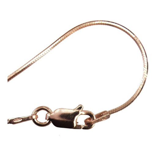 Central Diamond Center Sterling Silver 1.00mm Square Snake Chain, Made in Italy, White/Yellow/Rose Gold Plated