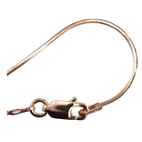 Central Diamond Center Sterling Silver 1.00mm Square Snake Chain, Made in Italy, White/Yellow/Rose Gold Plated