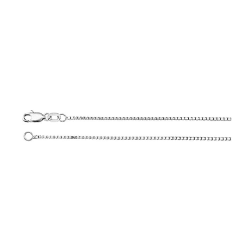 Central Diamond Center Sterling Silver Box Chain, Made in Italy, White, Yellow, or Rose Gold Plated