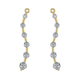 Earring Jacket for Stud Earrings in Solid 925 Sterling Silver made with Pure Brilliance Zirconia CZ