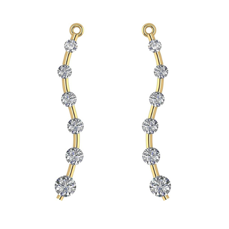 Earring Jacket for Stud Earrings in Solid 925 Sterling Silver made with Pure Brilliance Zirconia CZ