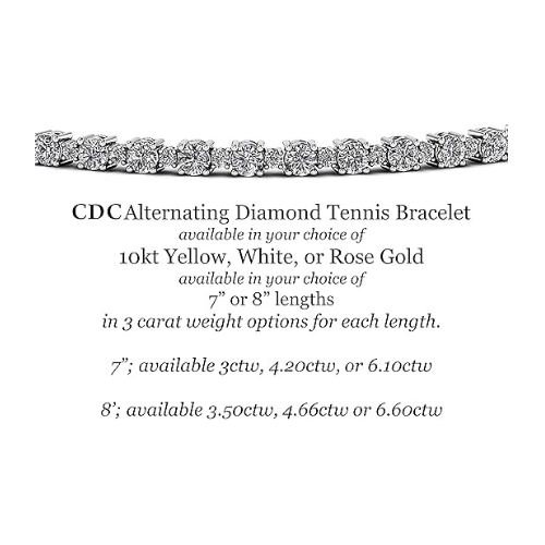CVD Diamond Tennis Bracelet Lab Created diamond 3ctw to 6.50ctw 10kt Gold