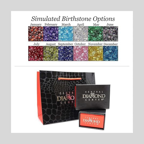 Central Diamond Center Infinity Couples 2 Stones Pendant w/His and Hers Pure Brilliance Simulated Birthstones & 18" Adj. Chain