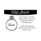 NANA Jewels 1.50 to 3.00ct Asscher Cut simulated Diamond Engagement Ring 10K-14K Gold Lucita