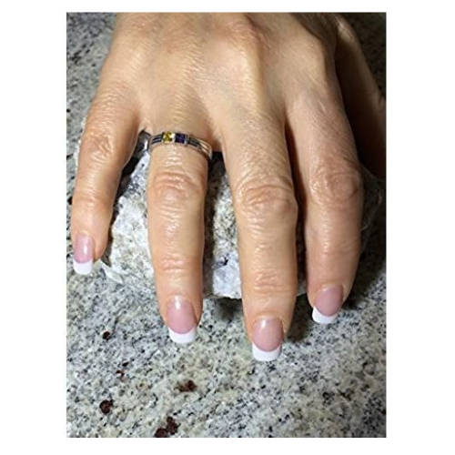 Central Diamond Center Princess Couples 2 Stone Ring w/Simulated Birthstones in Silver, 10K or 14K Gold