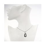 Central Diamond Center Black Ceramic & Pure Brilliance Zirconia CZ Earrings and Necklace