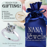 NANA Jewels 1to4ct Simulated Diamond Engagement ring Cushion Solitaire Lucita Cz & Silver