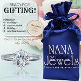 NANA Jewels Matrix Simulated Diamond Engagement Ring Solitaire 1 to 4 carat in Silver 10k & 14k Gold