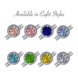 NANA Jewels Sterling Silver Round Cut Wedding Set Engagement Rings for Women - Choose Simulated Morganite, Citrine, Aquamarine & More