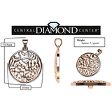 Central Diamond Center Shema Full Prayer Pendant Necklace, Solid .925 Sterling Silver & Gold Plated With A 22" Adjustable Box Chain
