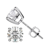 0.20ct-0.30ct CVD-Lab-Grown Diamond Stud Earrings (E-F, VS-SI), Solid 14K Gold & Silver, Threaded or Friction Post