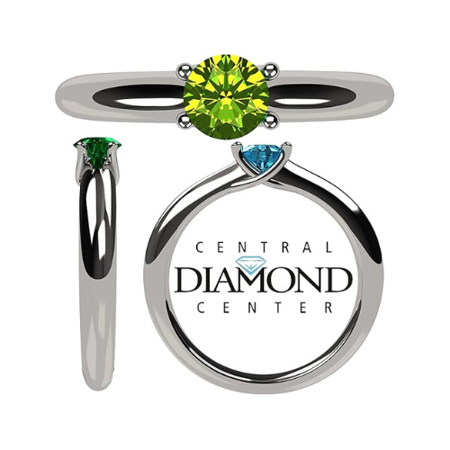 Central Diamond Center Customizable Lucita Solitaire Birthstone Ring Set In 925 Sterling Silver W/Simulated Birthstone