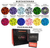 Central Diamond Center Infinity Mothers Birthstone Necklace w/ 1 to 6 Simulated Gemstones in Sterling Silver, 10K, or 14K Gold