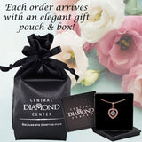 Central Diamond Center Heart Dancing Gemstone Necklace for Women in 925 Sterling Silver w/Pure Brilliance Zirconia