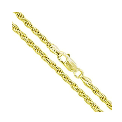 Sterling Silver Loose Rope Chain-Made In Italy, White, Yellow Or Rose Gold Plated