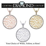Central Diamond Center Shema Israel Full Hebrew Prayer Pendant Necklace in Solid Sterling Silver w/ Pure Brilliance Zirconia CZ(28mmx37mm)
