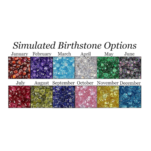 Central Diamond Center S-Bar w/Sides Couple's Ring with Simulated Birthstones in Sterling Silver, 10K or 14k Solid GOLD