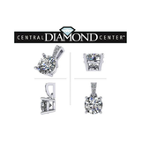 4 Prong Round Solitaire Simulated Diamond Necklace in Solid Sterling Silver with Pure Brilliance Zirconia