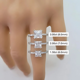NANA Jewels 1.5-3CT Platinum Plated Sterling Silver Rings CZ Cubic Zirconia Princess Cut Engagement Rings | 10K 14K Solid Gold