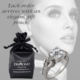 Central Diamond Center Asscher Cut Engagement Ring Pure Brilliance Zirconia, Vintage & Antique Look, Sterling Silver, 10K or 14K Gold