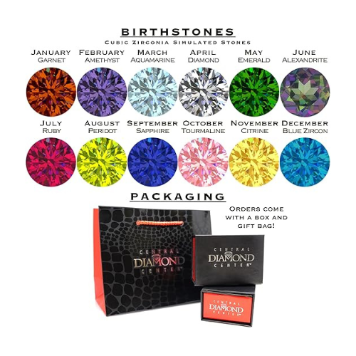 Central Diamond Center Infinity Mothers Rings w/ 1 to 6 Simulated Birthstones in Sterling Silver,  10K or 14K Gold