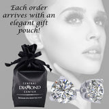 Lucita Simulated Diamond Stud Earrings with Solid 14K Gold Posts & Sterling Silver Basket, 3 & 4 Prongs