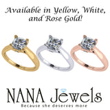 NANA Jewels 1.00-4.00ct Lucita Cushion & Princess Cut Solitaire Wedding Engagement Ring Series, 10K Gold w/Cubic Zirconia Simulated Diamond(B)