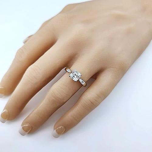 NANA Jewels 1to4ct Simulated Diamond Engagement ring Cushion Solitaire Lucita Cz & Silver