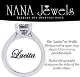 NANA Jewels 1.00-4.00ct Lucita Cushion & Princess Cut Solitaire Wedding Engagement Ring Series, 10K Gold w/Cubic Zirconia Simulated Diamond(B)