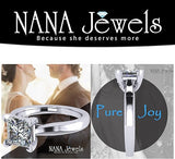 NANA Jewels 1.00-4.00ct Lucita Cushion & Princess Cut Solitaire Wedding Engagement Ring Series, 10K Gold w/Cubic Zirconia Simulated Diamond(B)