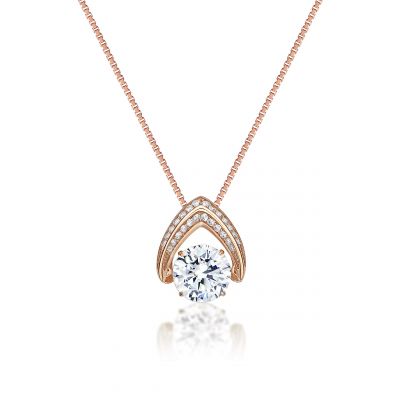 Central Diamond Center Ultimate Omega Dancing Gemstone Necklace in 925 Sterling Silver w/Pure Brilliance Zirconia