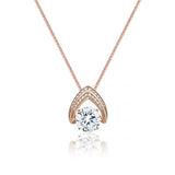 Central Diamond Center Ultimate Omega Dancing Gemstone Necklace in 925 Sterling Silver w/Pure Brilliance Zirconia