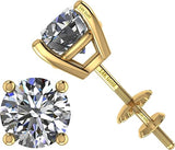 Central Diamond Center Round Cut CVD Lab-grown Diamond Stud Earrings 14K solid Gold from 0.20ct to 2.00ct E-F VS-SI