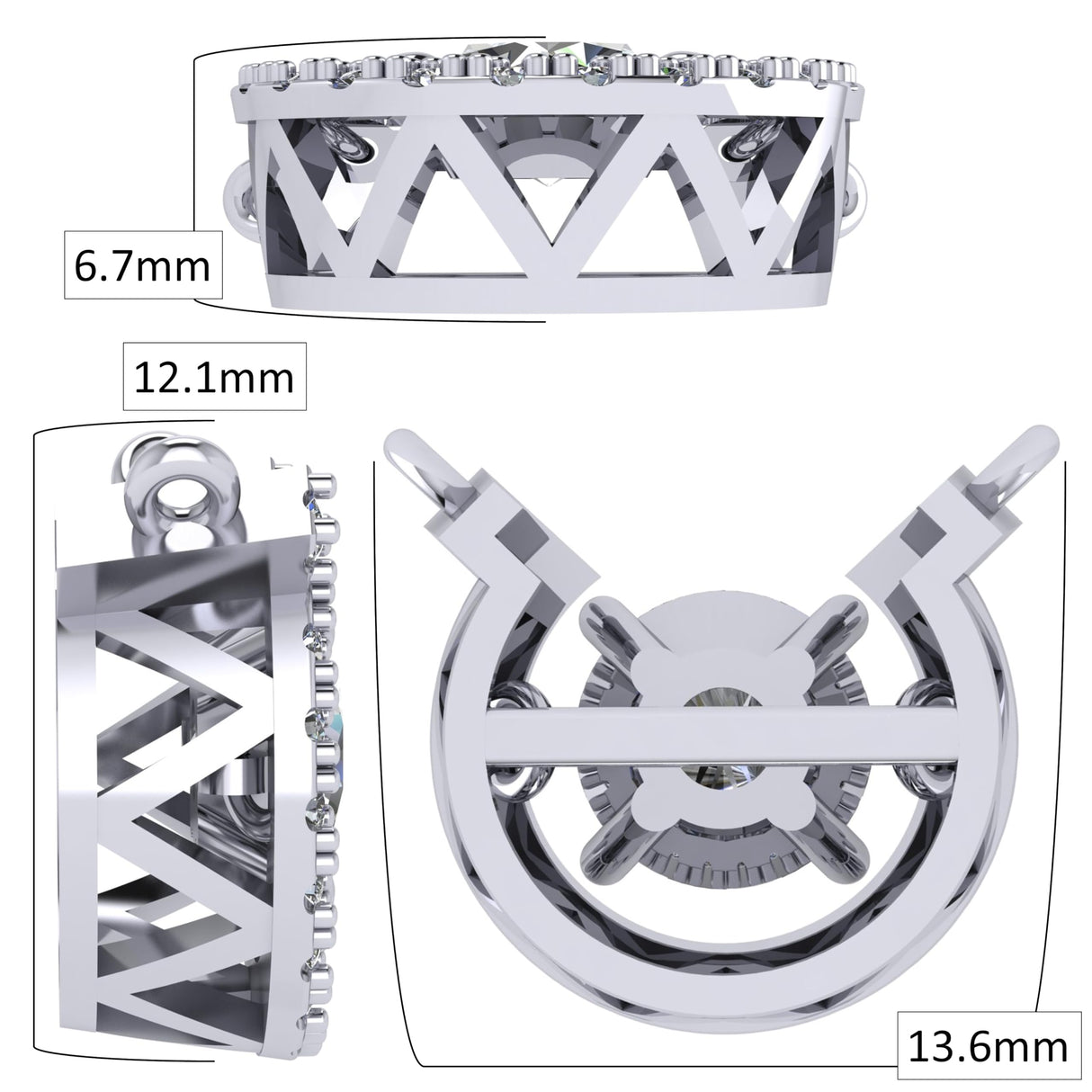 Sterling Silver Pure Brilliance CZ horseshoe pendant.