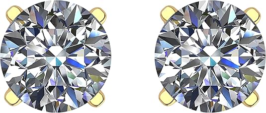 Lucita Simulated Birthstone Stud Earrings with Solid 14K Gold Posts & Sterling Silver Basket