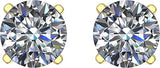 Lucita Simulated Birthstone Stud Earrings with Solid 14K Gold Posts & Sterling Silver Basket