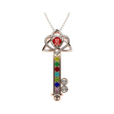 Key to Infinity Love Mother & Child Necklace w/ 1-7 Birthstones in Silver, 10K, or 14K Gold