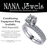 NANA Jewels Wedding Band Cubic Zirconia in 925 Sterling Silver 10K and 14K Gold Half Eternity Stackable Anniversary Ring Size 4-12